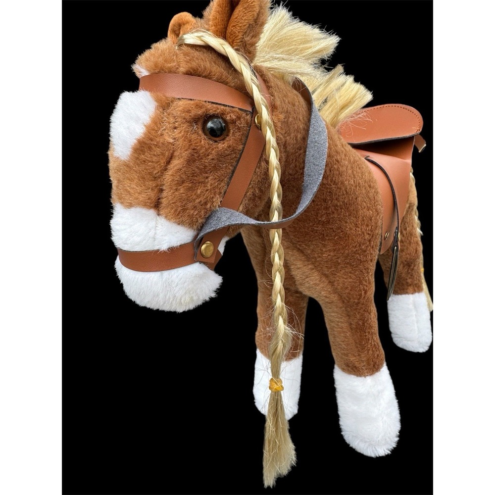 Gotz Pottery Barn Plush Horse w/Saddle Posable Pony Soft Cute Western Stuffed